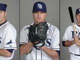 Evan Longoria, Alex Cobb, and Asdrubal Cabrera on Photo Day