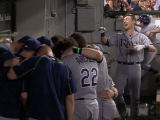 Richie Shaffer hits first big league home run, gets the silent treatment